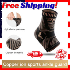 Copper Ankle Brace Silver Support Compression Sleeve Socks Foot Fasciitis Pain