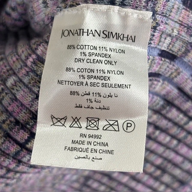 Suéter para mujer Jonathan Simkhai cuello medio acanalado tejido pulóver top Foto 4 de 4