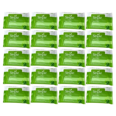 #ad #ad Box of 20 Simple Kind To Skin Cleansing Facial Wipe Travel Size Pack 7 Count $39.00