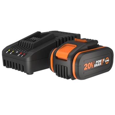 Worx Ladegerät-Set 20V mit 4.0Ah Akku & Ladestation