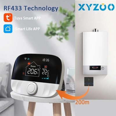 Wireless WiFi Smart Thermostat RF433 Tuya AppControl für Fußbodenheizung/Gasboiler