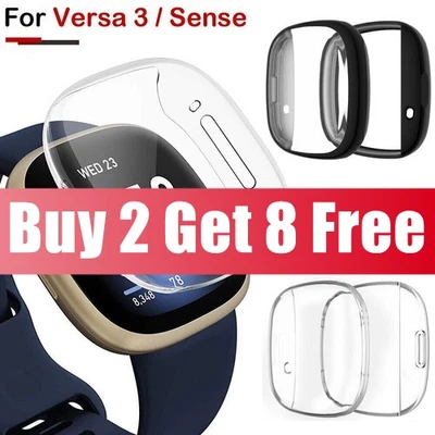 For Fitbit Versa 3 4 & Fitbit Sense 2 Watch Full Cover Screen Protector TPU Case