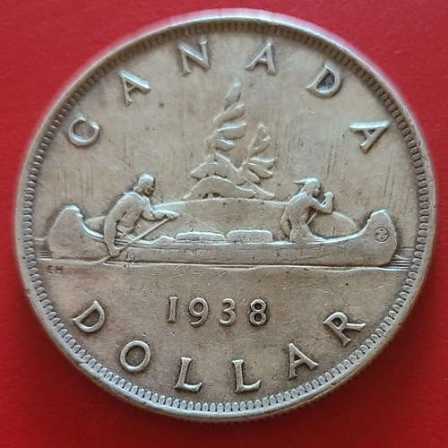 1938 Canada .800 Silver Dollar George VI KM-#37  90K minted COMBINED SHIPPING