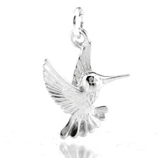 .925 Sterling Silver Hummingbird Charm