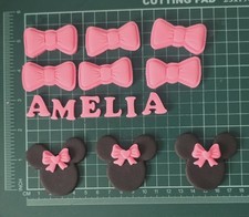 Pink Minnie Mouse Edible Cake Toppers  Fondant name   10  To The Set