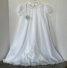 Feltman Bros Hand Embroidered White Christening Baptism Gown w/Slip  Bonnet NB