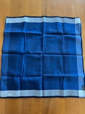 Vintage Fendi 16x16 Blue Handkerchief Scarf Pocket Square