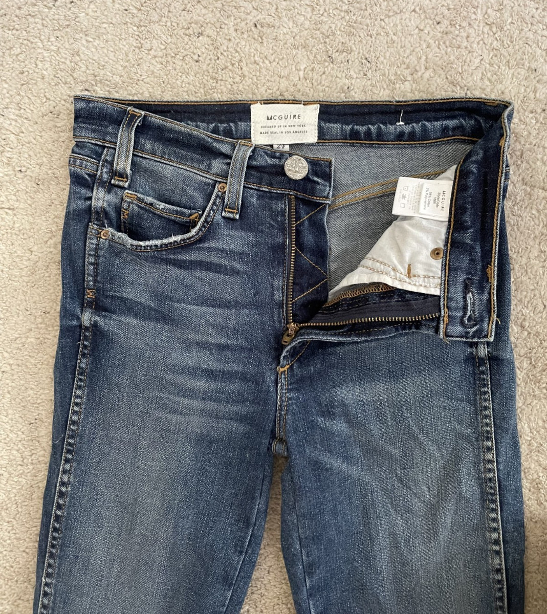 Anthropologie McGuire Denim Windsor High Rise Vintage Slim Ankle Jean Sz 24 EUC View 5