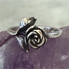 James Avery 925 Sterling Silver Rose Flower Band Ring 2mm No Stone Signed Size 6