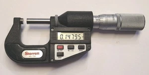 Starrett 0"-1" Digital Micrometer With Carbide Faces .00005" Very Good Condition