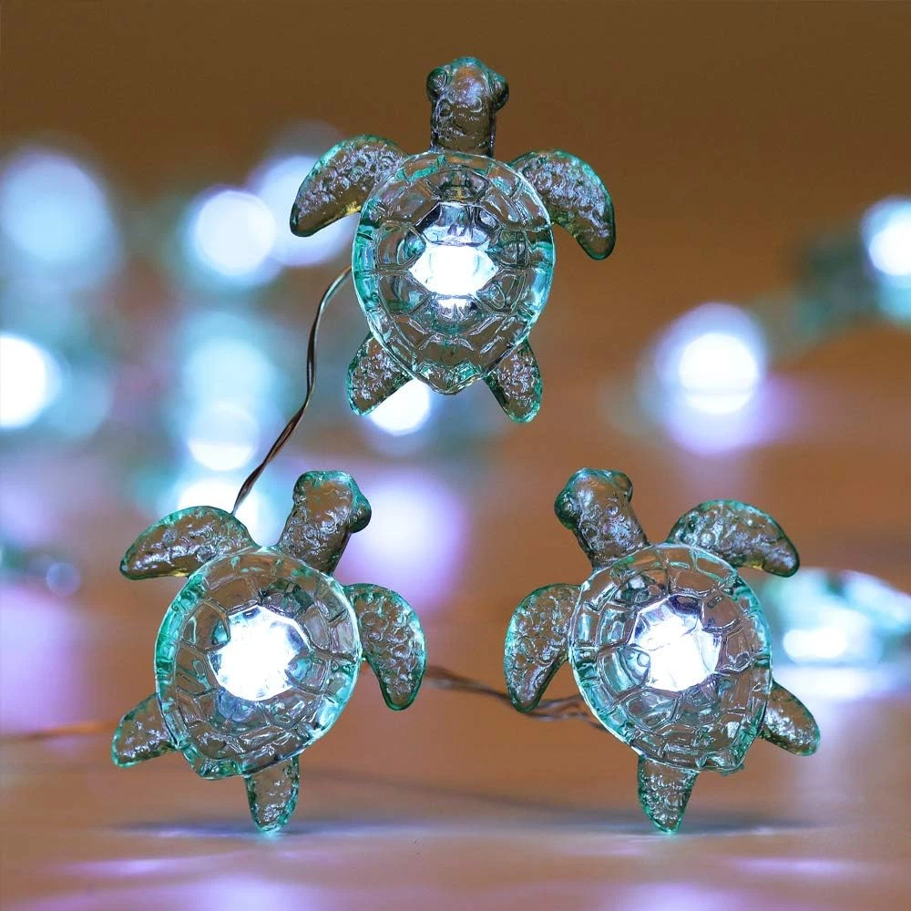 Wsgift Sea Turtle Decorative String Lights, 18.7 Ft 40 LED USB Plug-In Silver Co