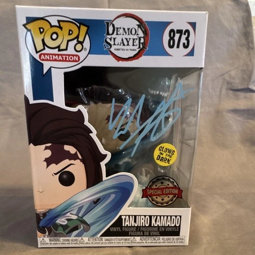 Funko Pop! Demon Slayer Tanjiro #873 Special Edition Glow Signed Zach Aguilar J…