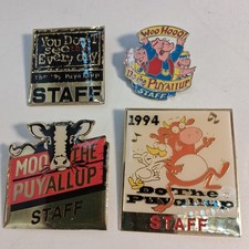 Lot of 4 Vintage PUYALLUP FAIR Staff Pins "Do the Puyallup"