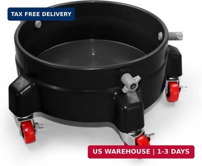 Heavy Duty Car Wash Bucket Dolly, Rolling Pail Stand with 360° Swivel Casters