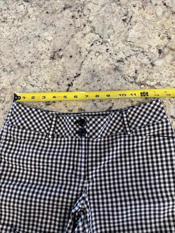 Pantalones Cortos WHBM Casa Blanca Mercado Negro Talla 00 Negro Blanco Cuadros Guinga Foto 2 de 4