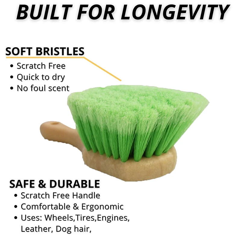  Car Wash Brush Easy Reach Rim Detailing Soft Bristle for Wheel Tire,Mats,Window - Image 2 of 4
