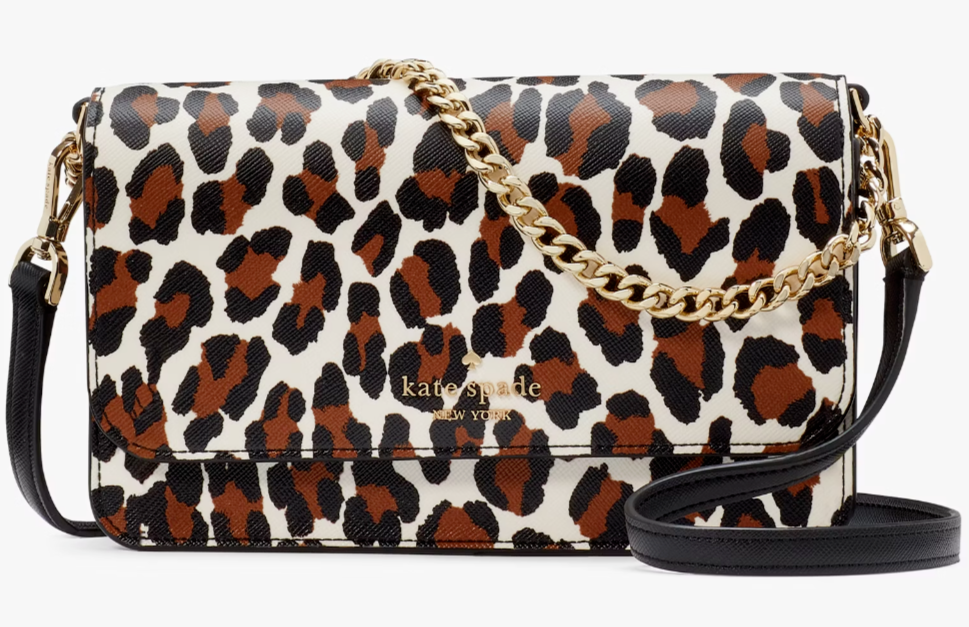 Kate Spade Madison Small Flap Leopard Crossbody Bag KH778