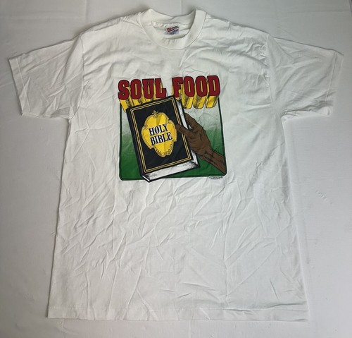 Vintage 90’s Single Stitch T-Shirt The Holy Bible Soul Food X-Large Religious