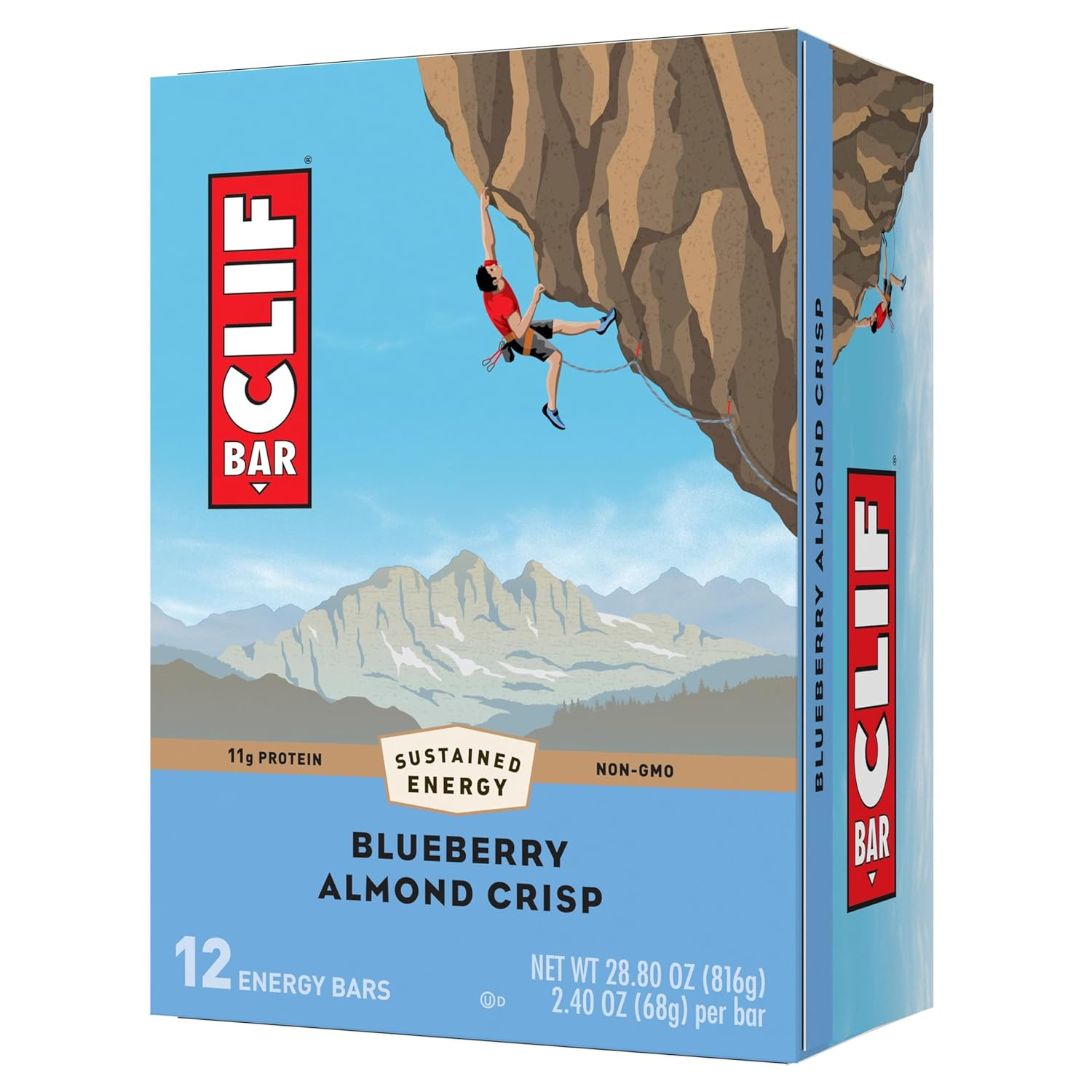 CLIF BAR - Blueberry Almond Crisp - Made with Organic Oats - Non-Gmo - Plant Bas