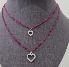 Claire's Girl's Fashion 2 Strand Necklace 13"  14.5" Heart Shaped Charms