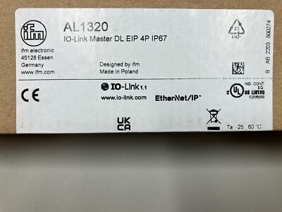 Brand New IFM AL1320 IFM IO Link Master, Ethernet/IP, M12x1 Free Shipping