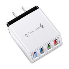 4 Port USB Fast wall Charger With  QC 3.0 for iPhone Samsung S21
