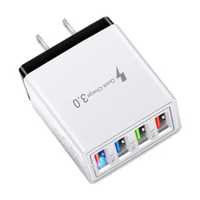 4 Port USB Fast wall Charger With & QC 3.0 for iPhone Samsung S21