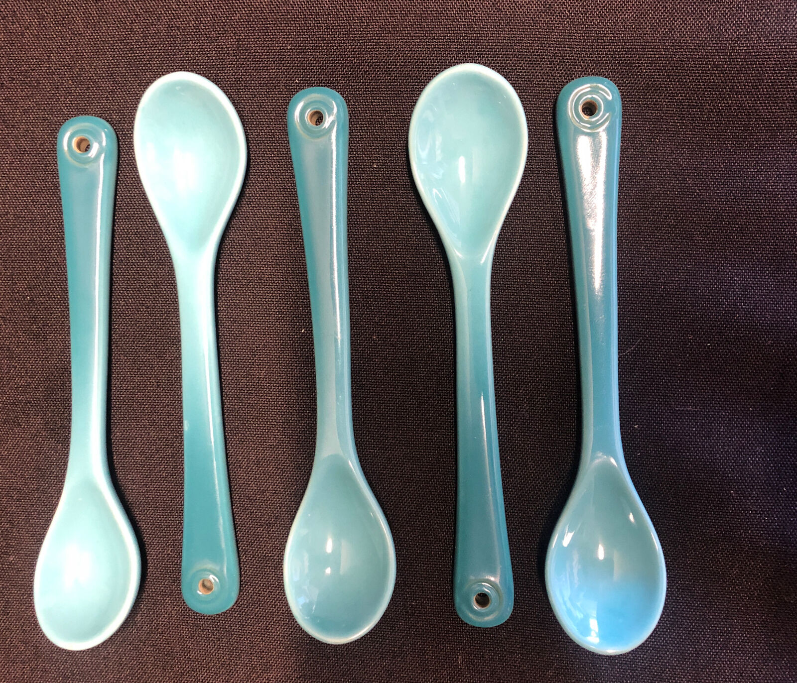 Le Creuset Caribbean Blue Cafe Spoons Set New 5 Spoons