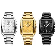 Men Classic Business Watch Stainless Steel Luminous Waterproof Quartz Wristwatch