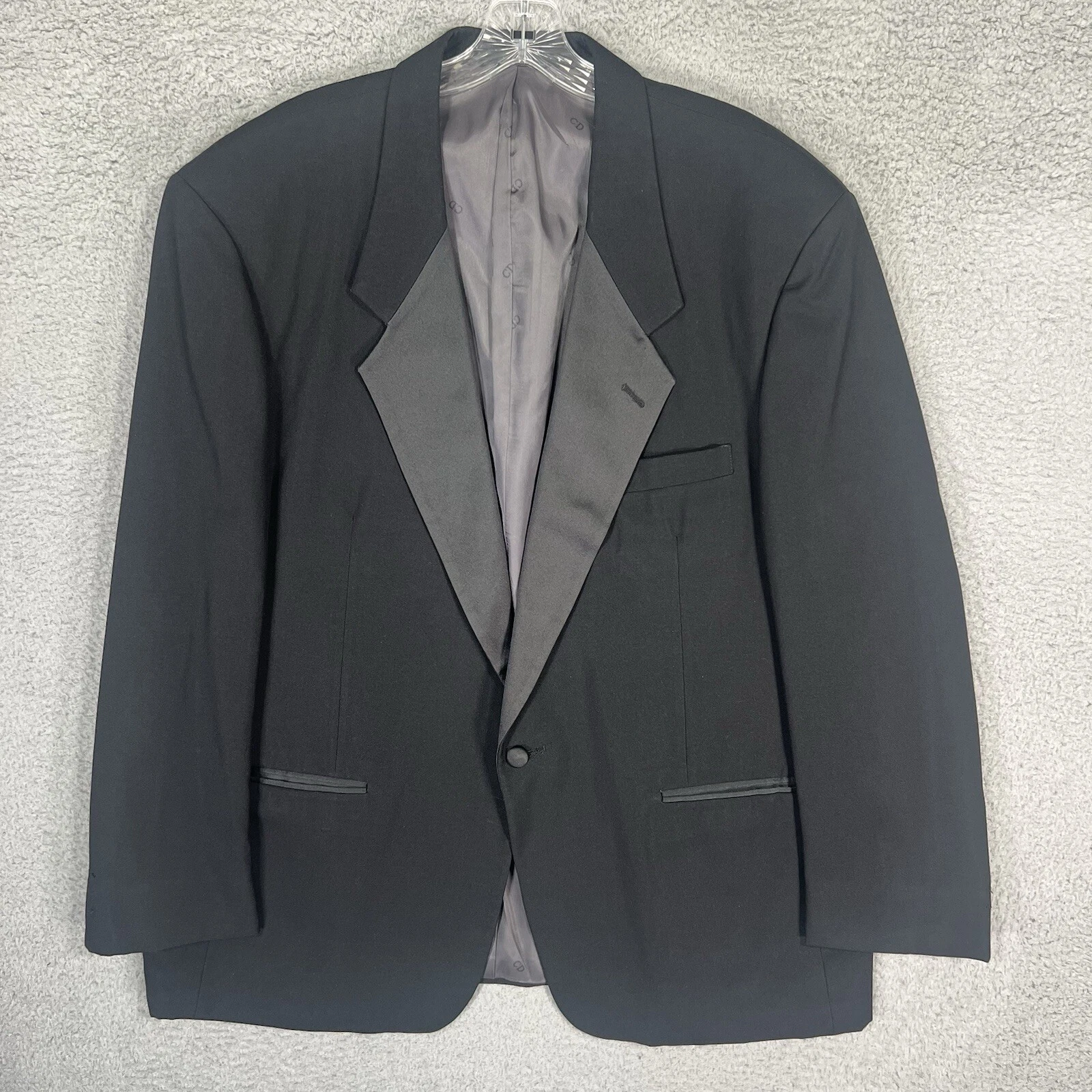 Giacca smoking Christian Dior vintage uomo 48R nera monopetto punta