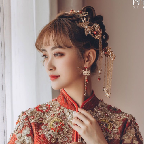 Lady Hairpin Chinese Hair Clip Flower Tassel Wedding Headdress Accessories Retro - Picture 3 of 16