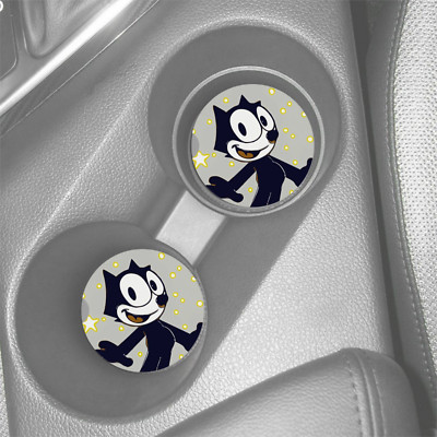 FELIX THE CAT CUSTOM MADE RUBBER CAR COASTERS SET (2)