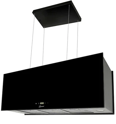 Dunstabzugshaube 90cm Gurari GCH I 333 90 BL Inselhaube Schwarz 1000m³/h