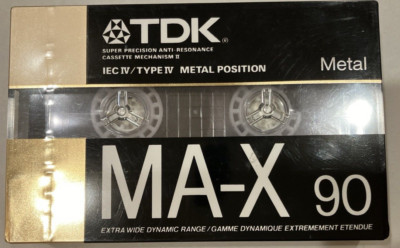 TDK MA-X 90 Minute Blank Cassette Tape IEC IV / TYPE IV Metal Position Sealed