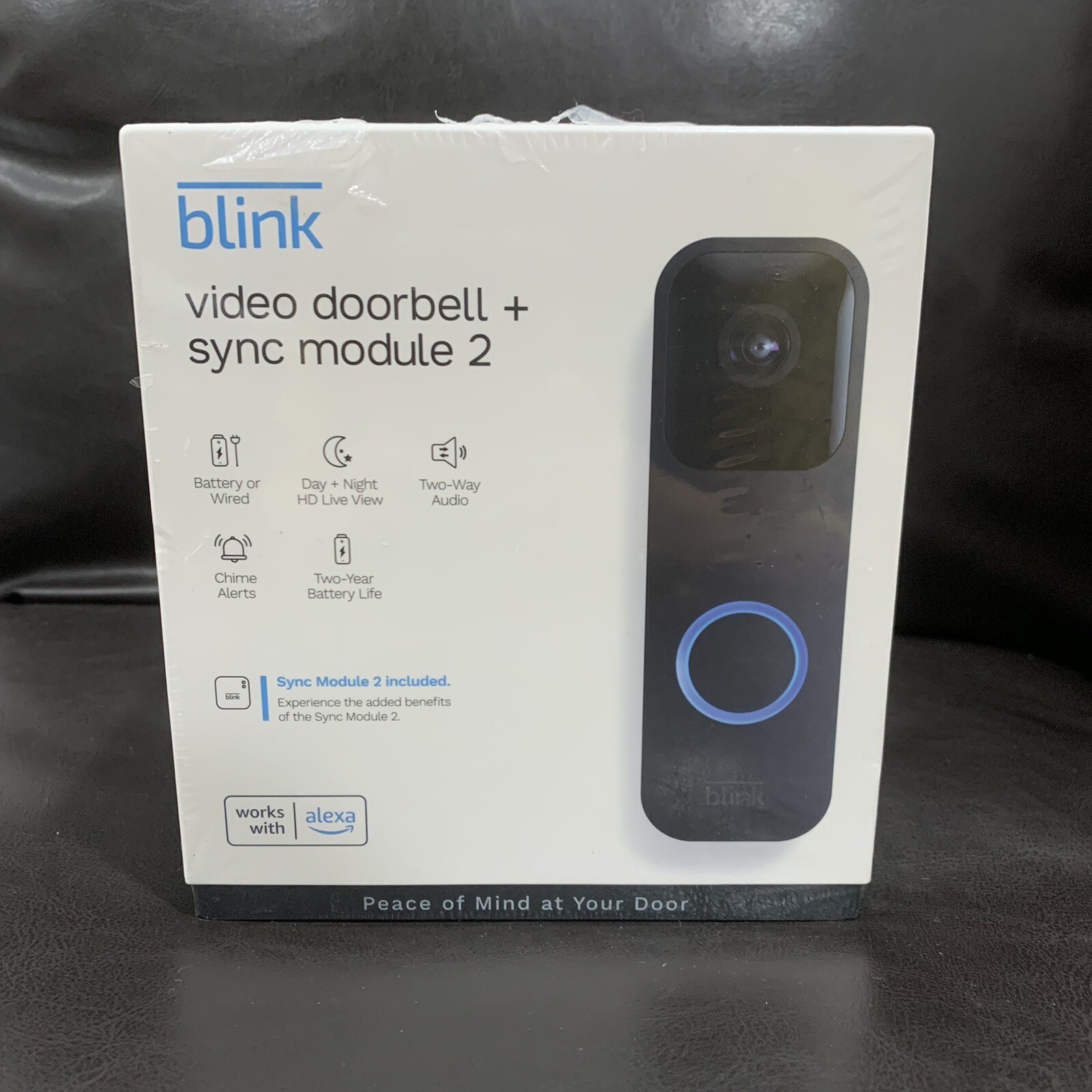 Blink Video Doorbell + Sync Module 2 (black)-image