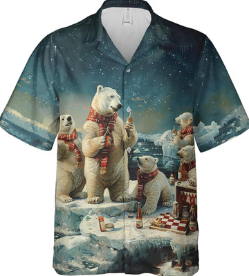 Pola Bear Hawaiian Shirts for Men - Cute Bear Unisex Size S-5XL