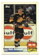 PAUL REINHART 1990-91 TOPPS 89-90 TEAM SCORING LEADERS CARD NEAR MINT CONDITION