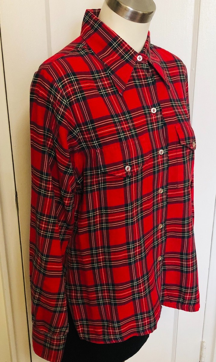 LL Bean VTG 1950's Red Plaid Cotton Flannel Shirt Made USA LL Bean VTG 1950's Red Plaid Cotton Flannel Shirt Made USA