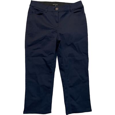Violets & Roses Pedal Pusher Capri Pants Women s 4/27 Navy Blue 20  Inseam NWOT