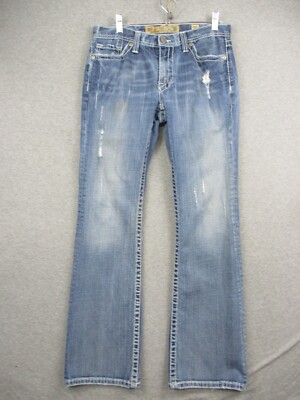 Buckle BKE Fulton Bootleg Jeans Men's 29 L Blue Denim Stretch Distressed 