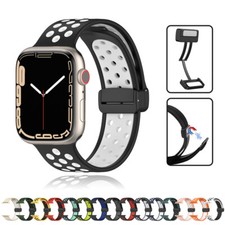 Magnetic Silicone Sports Band for Apple Watch 11 10 9 8 7 6 SE 44/42/45/46/49mm