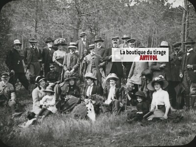 Domwald, 1911, Gruppe, altes Foto Glasplatte, positiv 8,5x10 cm