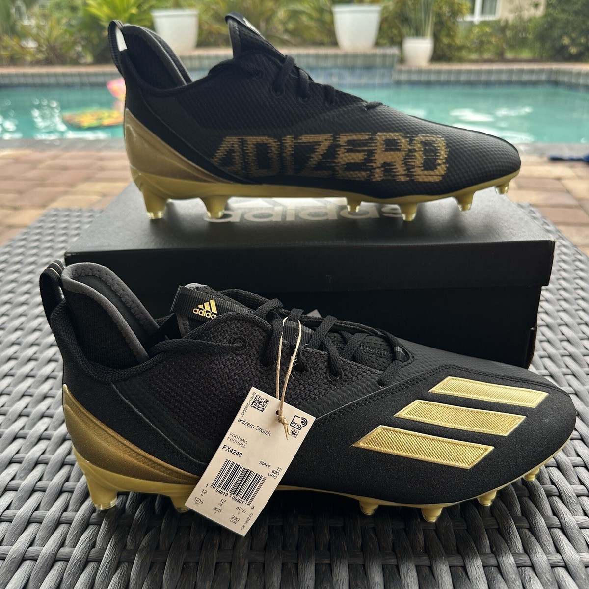 Adidas Adizero Scorch Black Gold Metallic Men's Football Shoes