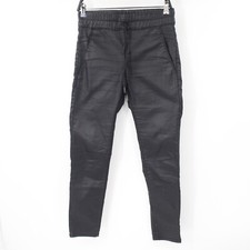 Bevy Flog Pantalones Mujer 25 Recubiertos Shely Cintura Alta Negro Mezcla Algodón Cordón