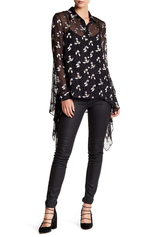 Blusa floral nova com etiquetas US$ 350 cerimônia de abertura gestos burnout S17AAH12087 tamanho 0 - Imagem 3 de 4