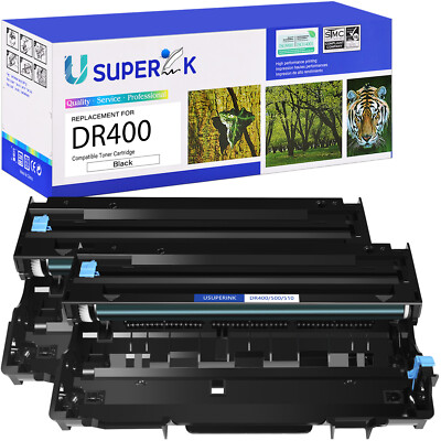 2PK Black DR400 Drum Unit for Brother Intellifax 4100 4100e 4750 HL-P2500 1440