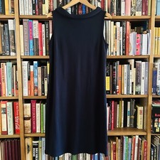 Talbots NWT Black Roll Cowl Neck Sleeveless Sheath Dress, size M