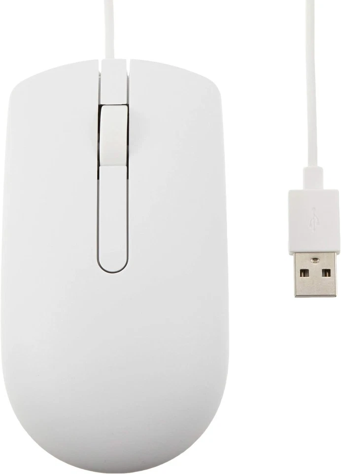 Dell MS116 Mouse PC Cablato USB Ottico 1000 DPI Ergonomico Ambidestro Bianco - Immagine 2 di 4