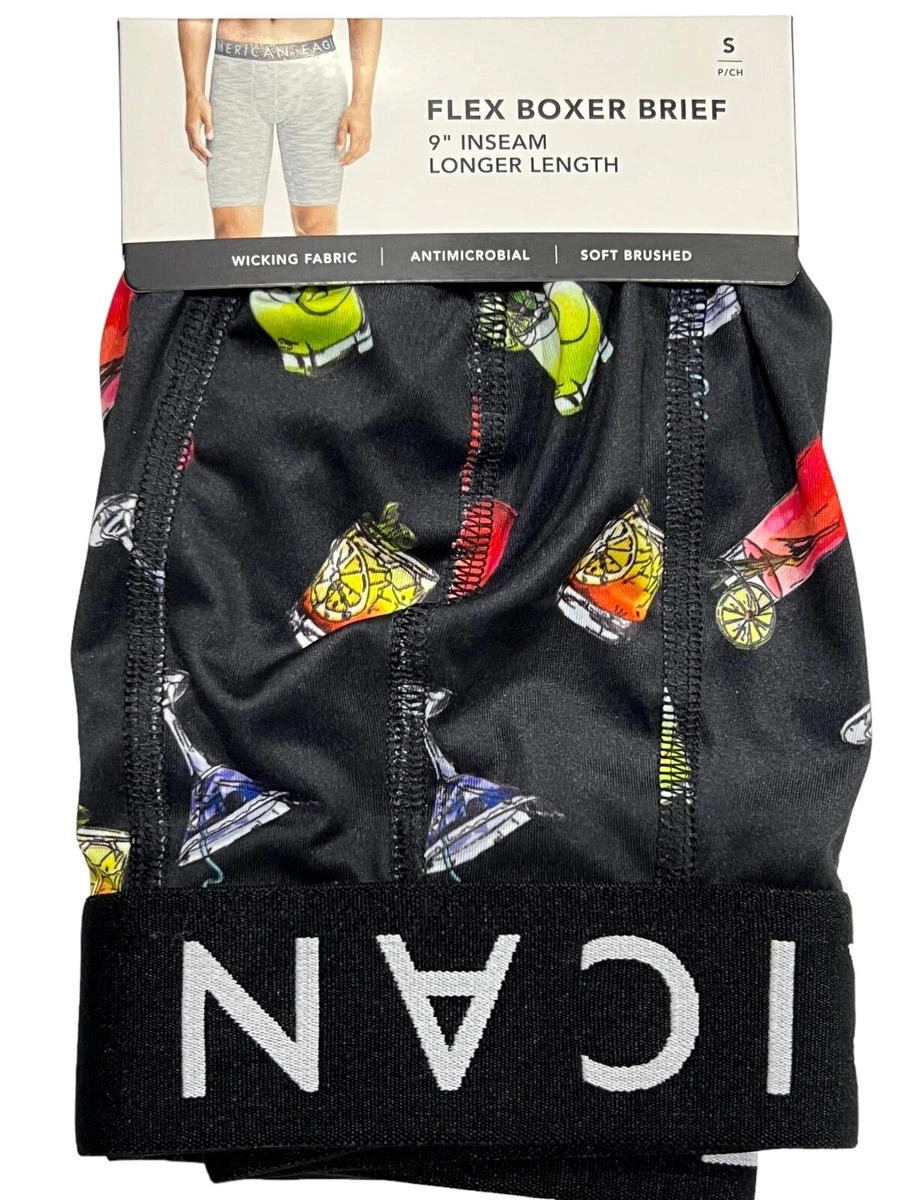 NOUVEAU COFFRE BOXER HOMME AMERICAN EAGLE NOIR GARNITURE GRIS