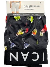 NWT AMERICAN EAGLE Flex Boxer Briefs 9" Inseam S-M-XXL-XXXL Black Drinks 36